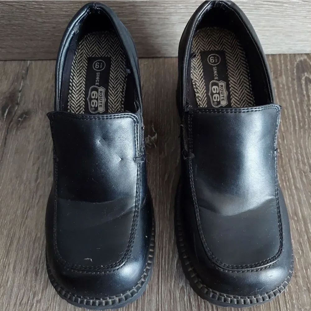 Route 66 Vintage 90s Black Chunky Heel Platform Loafer Size 6.5